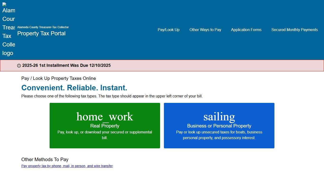 Property Taxes - Lookup - Alameda County's Official Website